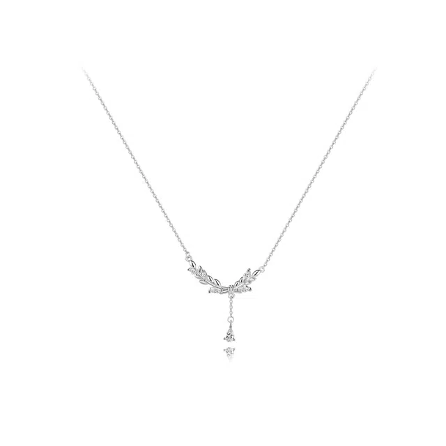 【纯银999 | 穗穗平安】 凤祥囍事 老凤祥 小众设计经典百搭学生日常高级感简约精致轻奢通勤约会温柔气质可调节锁骨链 足银 项链 女款