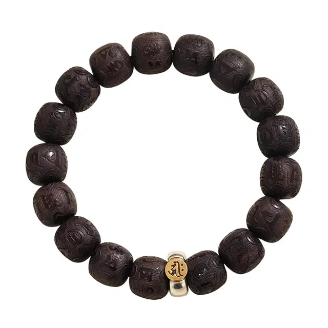 琛宬 【顺利本命佛】六字箴言国风佛珠转运珠暴富招财纳福平安喜乐诸事顺利国潮本命年新中式本命年接#好运 黑檀 手串 男女同款情侣款