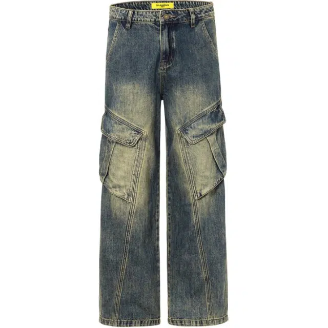 帝狼牛 美式复古水洗男春秋潮牌高街直筒宽松阔腿休闲裤牛仔裤 男女同款