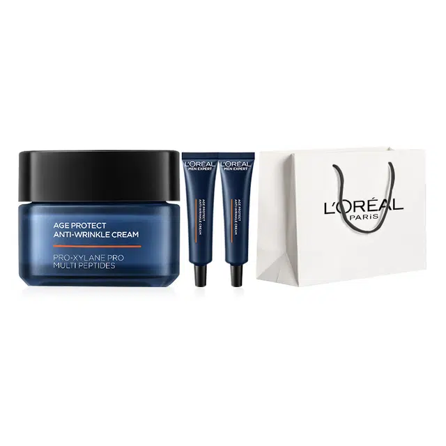 欧莱雅 男士护肤品青春肌源淡纹霜 保湿抗皱补水