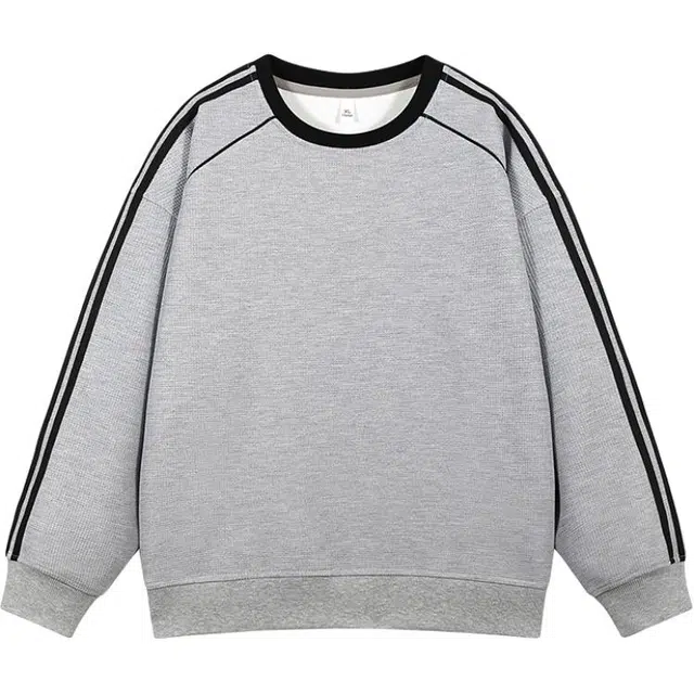 马员外 潮流青春流行时尚都市长袖美式复古条纹卫衣 男女同款