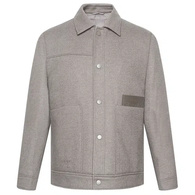 利郎 热燃科技翻领短款纯色保暖绵羊毛冬季大衣 男款