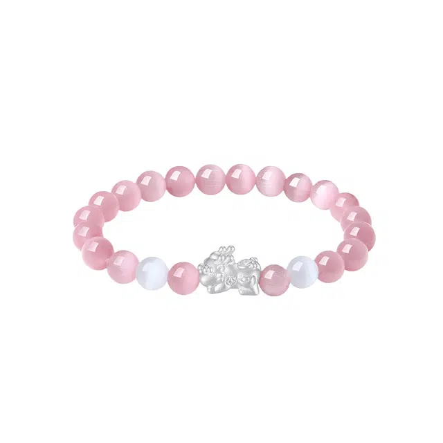 仙园韵 招财貔貅转运珠 新中式国风财源滚滚日进斗金事业高升粉墨貔貅#好运 黑曜石 手串 男女同款情侣款