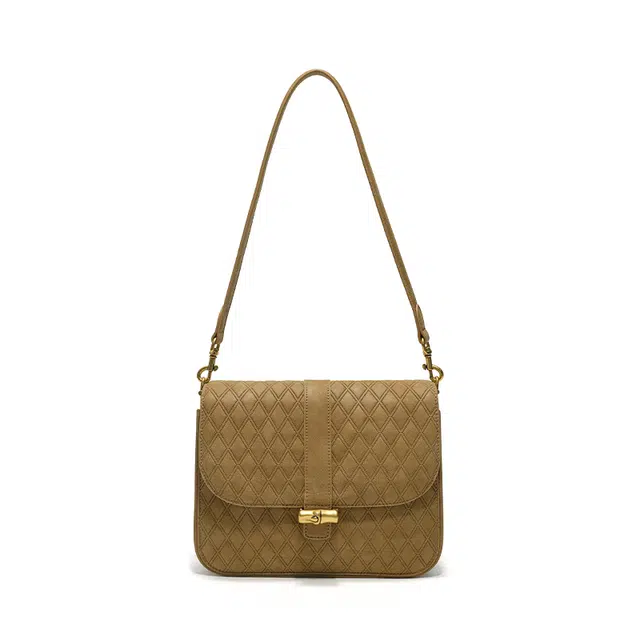 西木汀 静谧时光 小众设计高级感简约休闲通勤百搭小方包 牛皮 单肩包 常规 女款 暖驼棕/深邃黑