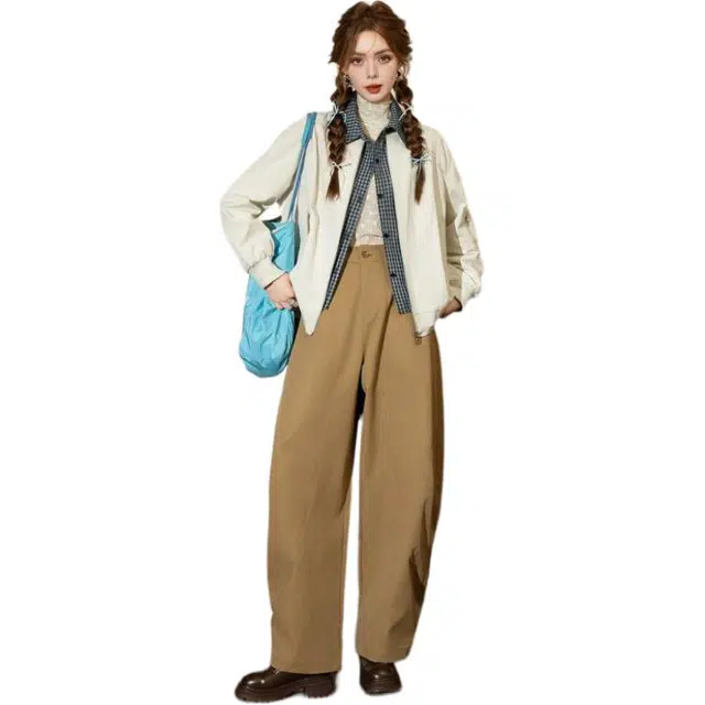 法文箱子 高级感适合小个子遮肉休闲裤 女款