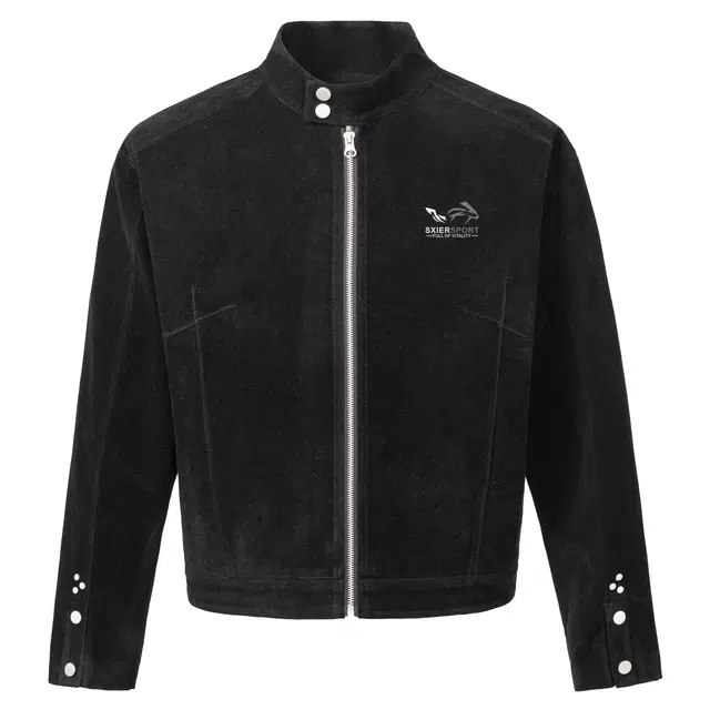 颂希尔 美式复古哈灵顿柳钉设计感立领长袖外套春秋宽松休闲潮流百搭摩登街头教练飞行员夹克 男女同款