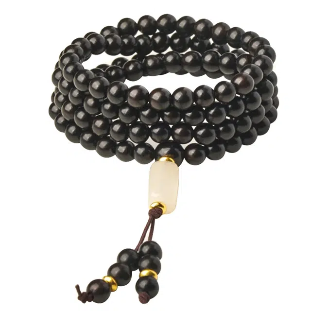 琛宬 【转运招财】新中式八方来财多圈叠戴基础款出入平安小众设计时尚文玩佛珠 #好运#招财 黑檀 木作手串 男女同款情侣款