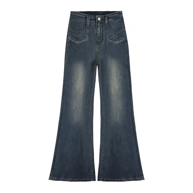 拾籍 美式复古高腰宽松假口袋弹力显瘦遮胯提臀垂感亲肤百搭喇叭拖地牛仔裤 女款