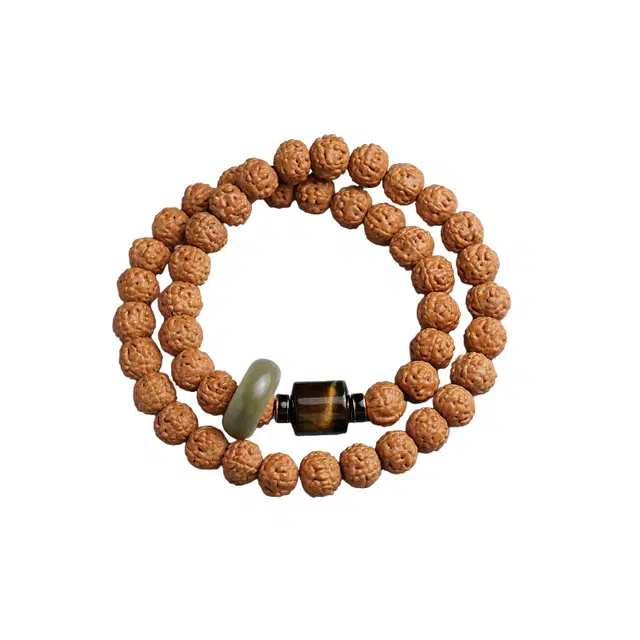 茂琼 招财纳福柿柿如意新中式国潮复古时尚简约小众设计盘玩念珠尼泊尔原籽金蟾手持手链高级文玩转运珠#好运 金刚菩提 手串 男款