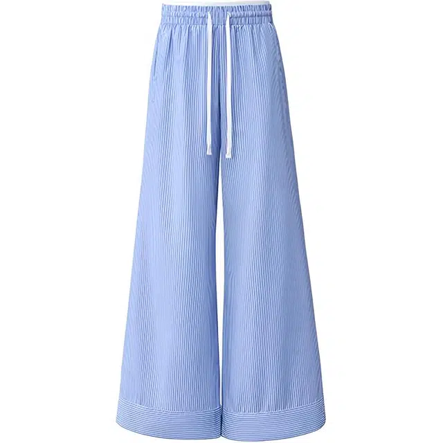 拾个壹先生 美式复古高街小众痞帅潮流条纹宽松高腰阔腿裤无性别主义穿搭亲肤柔软时尚舒适个性百搭显瘦直筒垂感拖地裤子休闲裤 男女同款