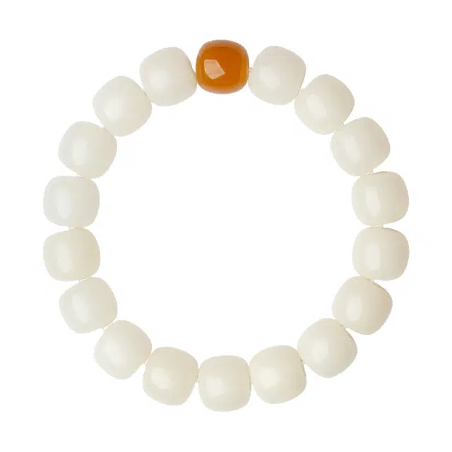 琛宬 招财纳福禅意静心复古素雅平安纳福静心转运珠新中式国潮民族风轻奢文玩盘玩绕指柔佛珠#好运 白玉菩提 手串 男女同款情侣款