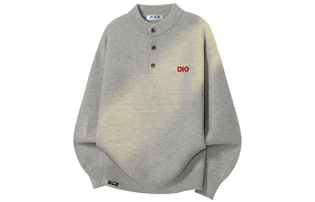 徐太浪 美式复古亨利领设计纯色慵懒风潮牌毛衣高级感休闲百搭套头上衣针织衫 男女同款