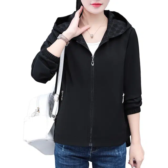 缪斯的诱惑 韩系休闲时尚简约设计减龄显瘦洋气舒适轻便宽松防风保暖百搭柔软亲肤柔顺面料上衣外套夹克 女款