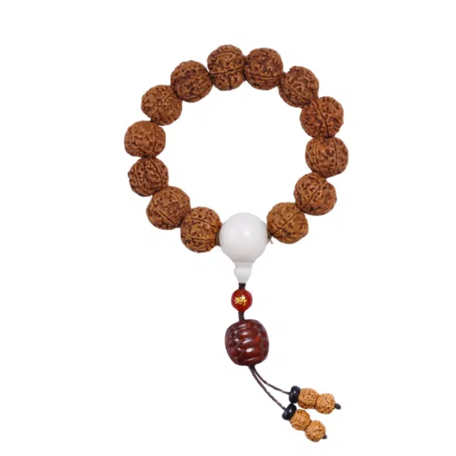 茂琼 新中式国潮民族风文玩尼泊尔原籽文玩配饰富甲盘玩佛珠串典雅复古时尚高级文玩吉祥好运禅意 金刚菩提 手串 男款