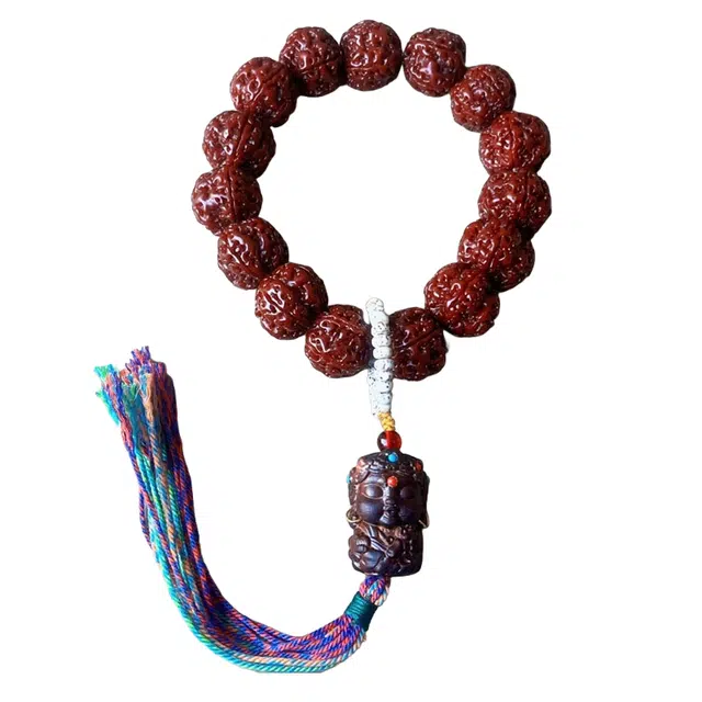 子婳 尼泊尔爆肉纹五瓣六瓣机刷包浆佛珠文玩盘玩复古文艺风小众简约高级感手持#好运 金刚菩提 手串 男女同款情侣款