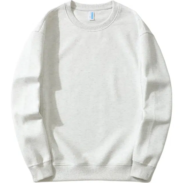 马员外 春秋季纯色大码圆领长袖宽松简约百搭学院风卫衣 男款