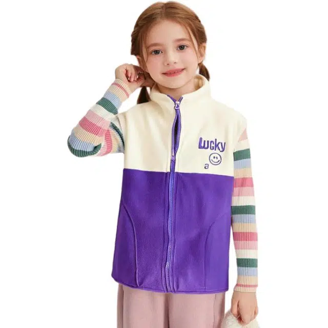 十月妈咪马甲 摇粒绒中大童马夹 儿童款