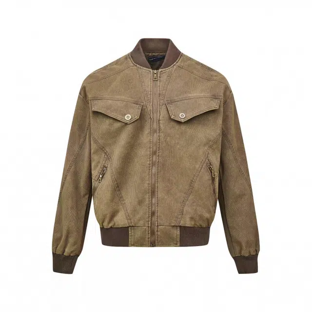 艾梵斯贝 美式复古潮流纯色解构拼接简约设计款无性别主义潮酷高街风日常通勤百搭高级感宽松休闲工装夹克 男女同款