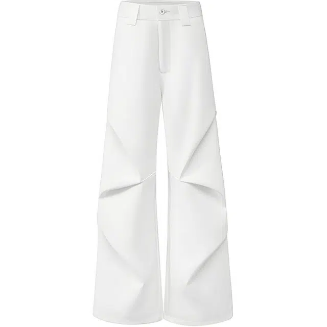 拾个壹先生 美式复古高街小众潮流褶皱伞兵裤无性别主义穿搭亲肤柔软时尚舒适个性宽松百搭痞帅设计感直筒垂感微喇裤高级感潮休闲裤 男女同款