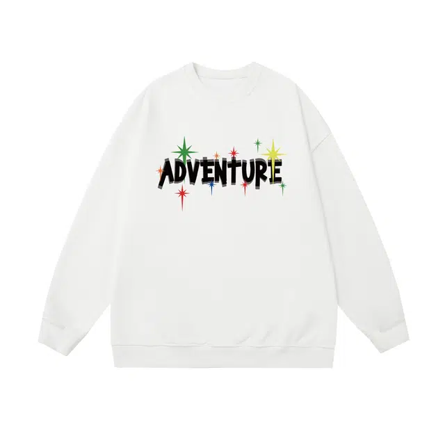 棉基因 早秋高街时尚潮牌简约潮男青少年复古男装减龄感通勤街头涂鸦学院风高级感韩系穿搭女士基础款无帽打底衫慵懒风圆领卫衣 男女同款