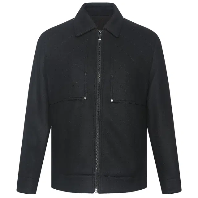 利郎 热燃科技保暖翻领时尚都市绵羊毛冬季大衣 男款