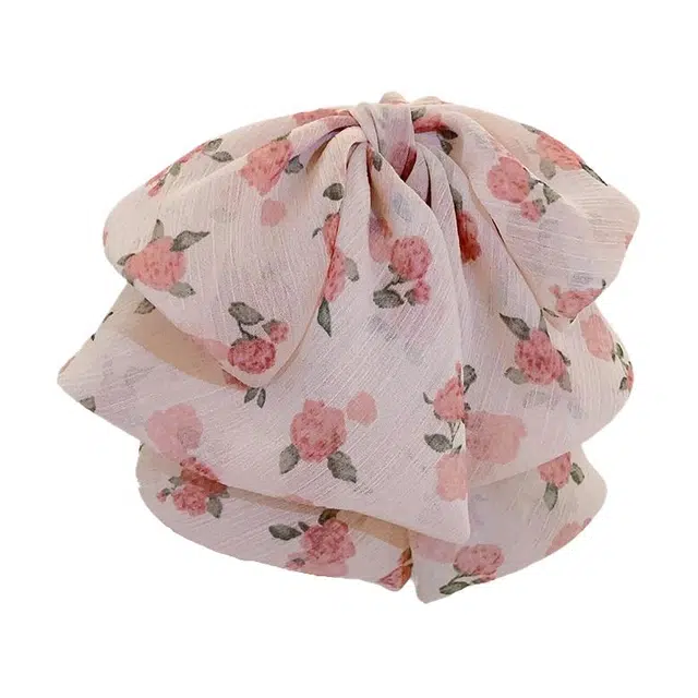 彤彤兔 碎花蝴蝶结后脑勺鲨鱼夹清新甜美发饰#好运 布艺 发夹 女款