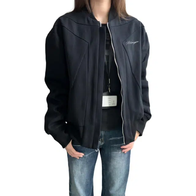 颂希尔 高街小众解构设计倒三角重水洗上衣外套宽松休闲教练飞行员夹克 男女同款