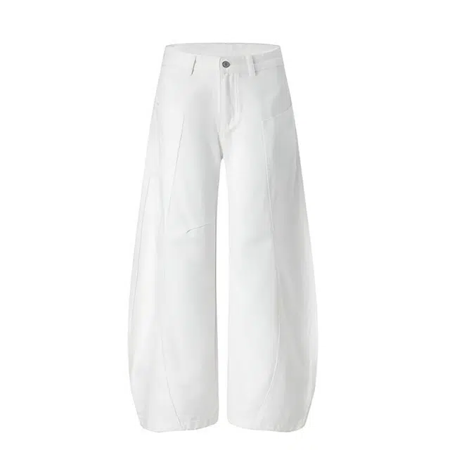 拾个壹先生 美式复古高街小众痞帅潮流弯刀阔腿裤无性别主义穿搭亲肤柔软舒适时尚个性休闲设计高腰显瘦垂感百搭直筒宽松裤子牛仔裤 男女同款