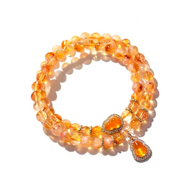 匠锁心玉 简约新中式 转运珠纳福国潮古风原创设计小众轻奢高级感 气质百搭潮流时尚手饰#好运天然 黄水晶 手串 男女同款情侣款