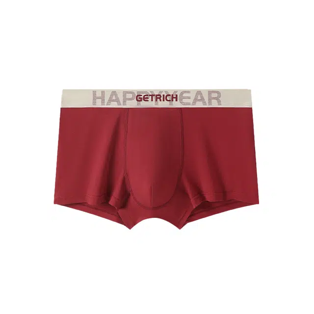 潞优野 高级感男士本命年结婚抑菌裆柔软透气包臀男生平角内裤 男款