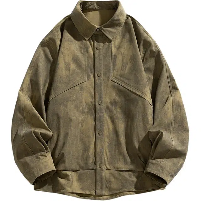 马员外 美式扎染长袖翻领百搭时尚简约宽松夹克外套 男款