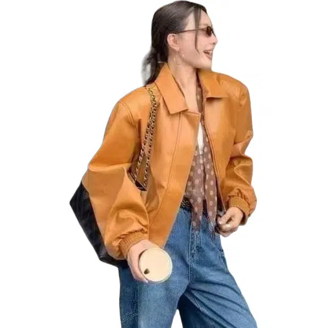 轻迎 网红同款洋气时髦外套韩版宽松显瘦收腰夹克 女款