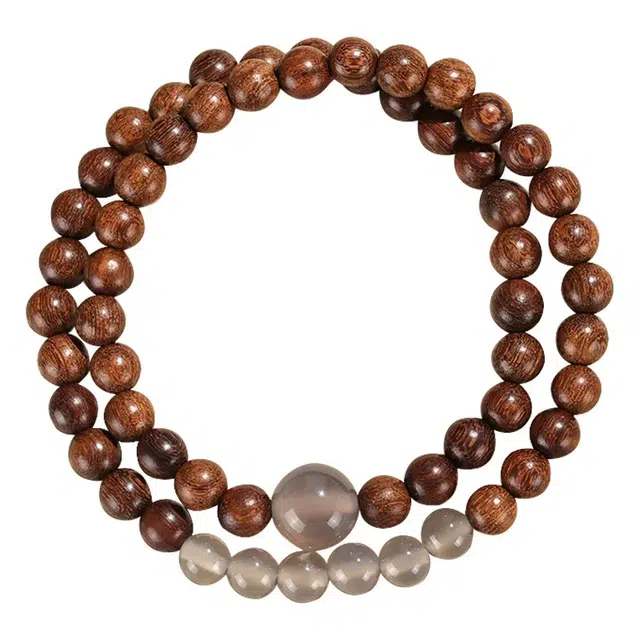 琛宬 【多财多福】 新中式国潮风复古文艺转运串珠平安喜乐 单圈简约文玩盘玩佛珠念珠#好运 金丝檀木 手串 男女同款情侣款