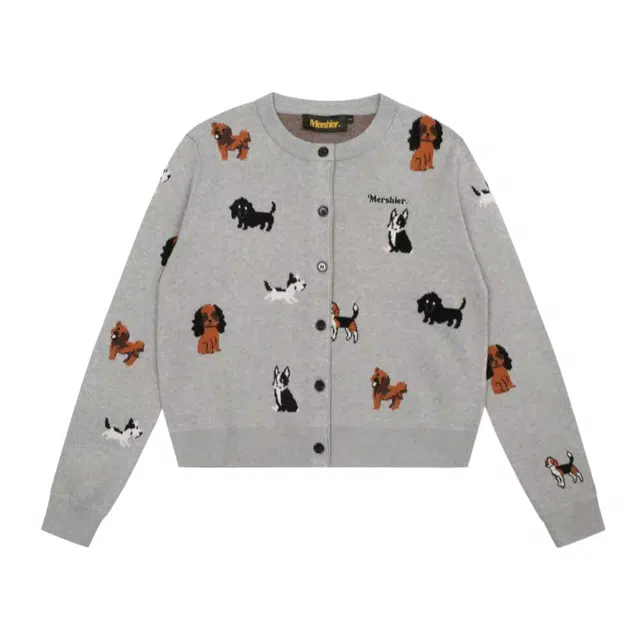 望莱仕 美式复古卡通小狗秋季慵懒风小众休闲百搭外套针织衫 女款