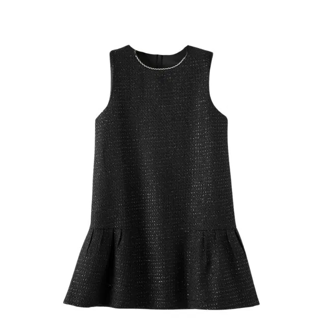 晚白 亮丝小香隐藏拉链设计有里衬干爽透气连衣裙 女款