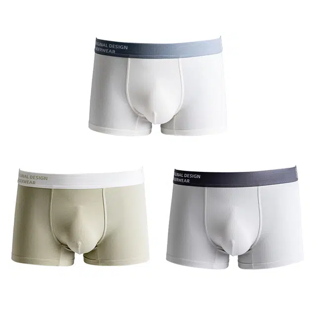 潞优野 高级感男推荐无痕男士透气裸感纯色抑菌裆运动男生中腰平角内裤 男款