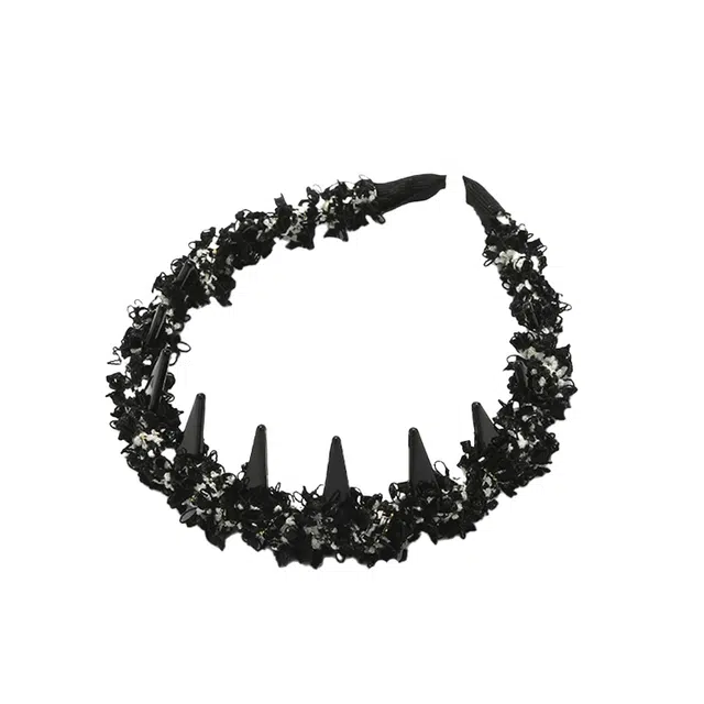 如花梦 小香风编织波浪气质高颅顶带齿防滑 布艺 发箍 女款