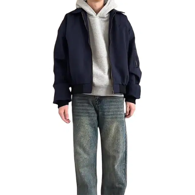 黑马漫画 美式飞行短款工装简约夹克外套 男女同款