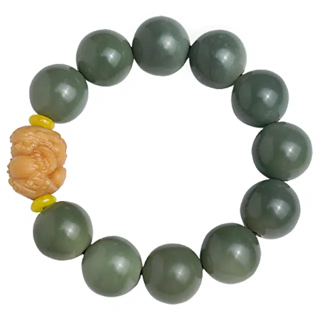 茂琼 平安纳福万事顺利一帆风顺好运连连原籽文玩配饰雕刻盘玩佛珠简约典雅时尚潮流文玩 菩提根 手串 男款