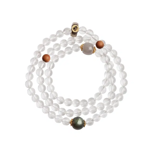 宣华意 轻奢时尚百搭高级小众设计本命佛符号原创设计佛珠配饰品 多圈叠戴#好运天然 白水晶 手串 女款