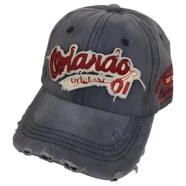 优莲茵 做旧大头围水洗破洞 棉 鸭舌帽 男女同款情侣款