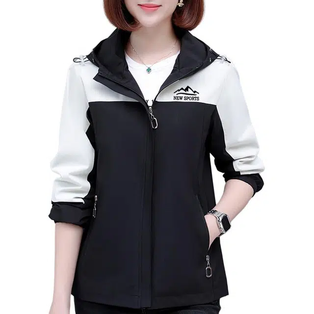 缪斯的诱惑 美式时尚简约连帽字母设计宽松显瘦保暖舒适加厚防风防水柔软亲肤柔顺面料精致洋气百搭潮流上衣外套夹克 女款