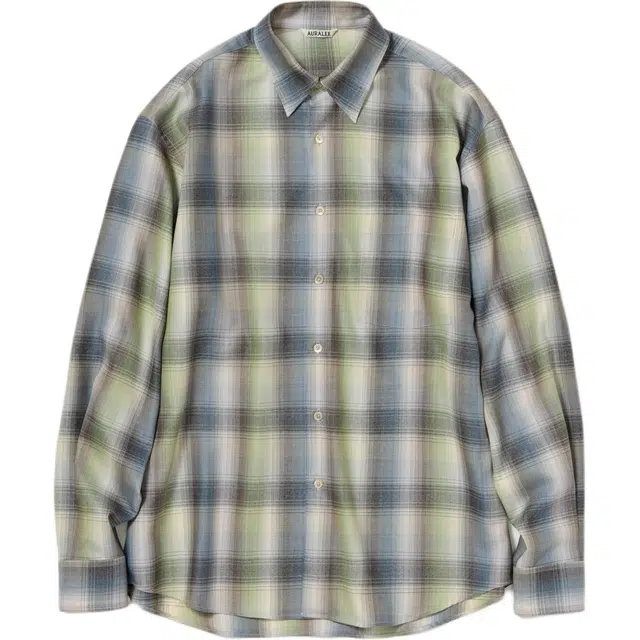Auralee FW25 SUPER LIGHT WOOL CHECK SHIRT