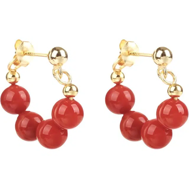 翠雅金楼 新中式复古红耳饰 国潮精致轻奢时尚优雅日常百搭显白高级感 红色本命年喜事#好运 玛瑙 耳环 女款