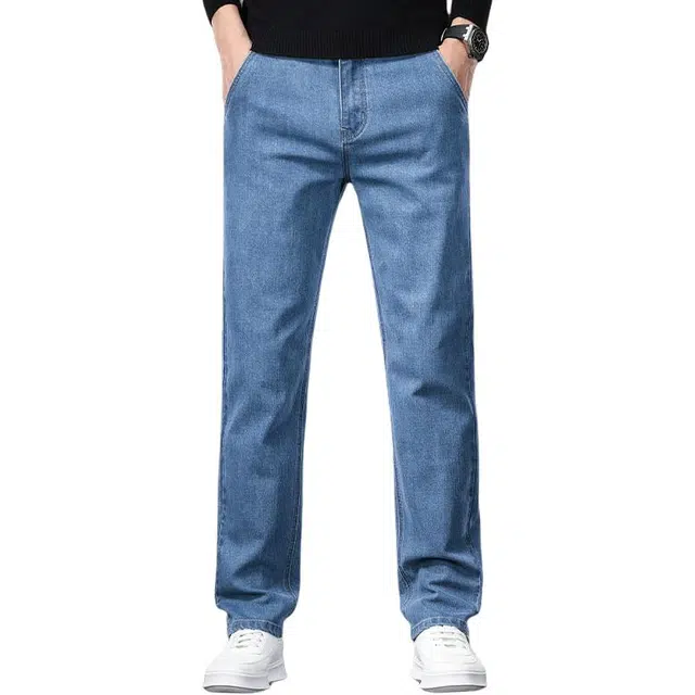 卡丹狄诺 竹节棉秋冬直筒潮流百搭水洗工艺轻奢品质舒适轻商务休闲长裤男裤子男牛仔裤 男款
