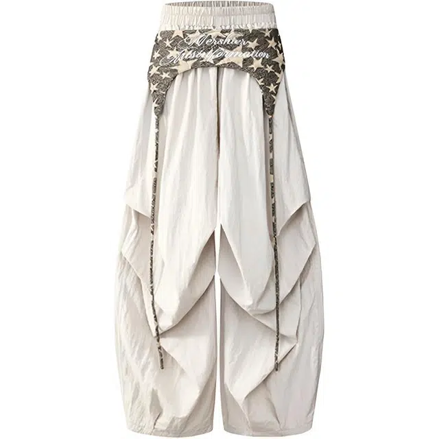 拾个壹先生 美式复古高街小众痞帅潮流腰封叠穿设计感阔腿裤无性别主义穿搭亲肤柔软时尚舒适个性宽松百搭运动风直筒裤休闲裤 男女同款