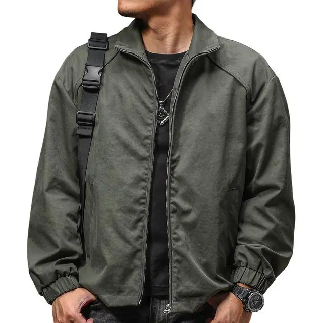 季言 休闲翻领商务插肩夹克外套 男款