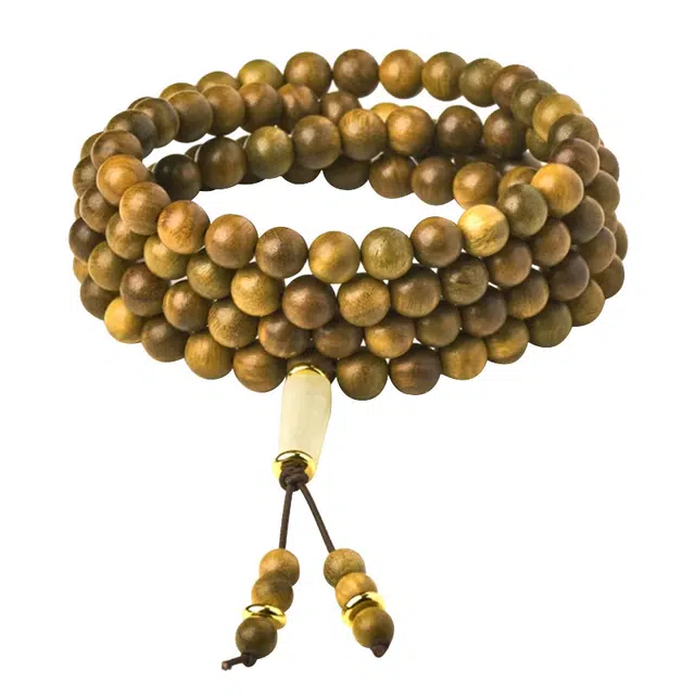 琛宬 一路绿灯财富小圆满古风文玩复兴招财纳福财源滚滚 国潮新中式考试上岸招财纳福素圈平安喜乐佛珠 绿檀 木作手串 男女同款情侣款