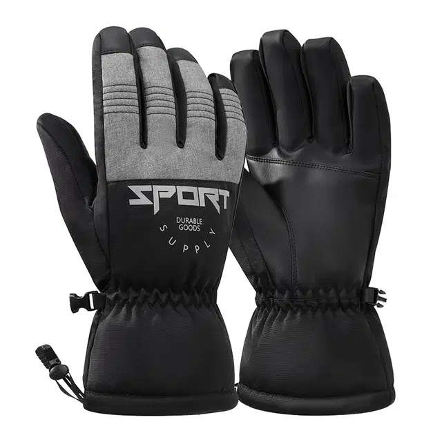 南极人 东北防寒保暖加绒厚棉户外骑行防风登山雪山滑雪防泼水触屏防冻御寒防滑 聚酯纤维 运动手套 男款