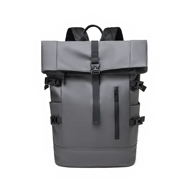 單倉 日系潮流小众工装日常通勤 牛津纺 双肩包 常规 男女同款情侣款 灰色/黑色